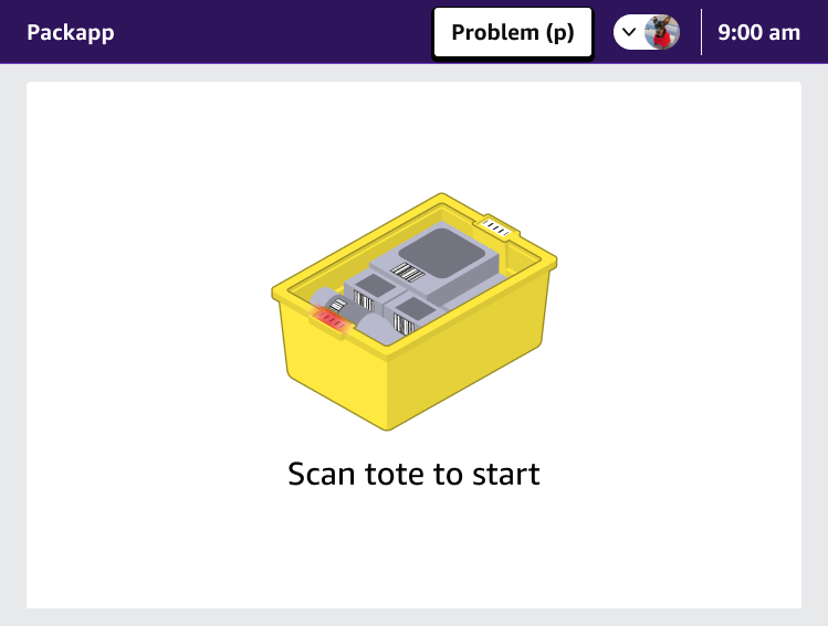 PackApp scan item screen