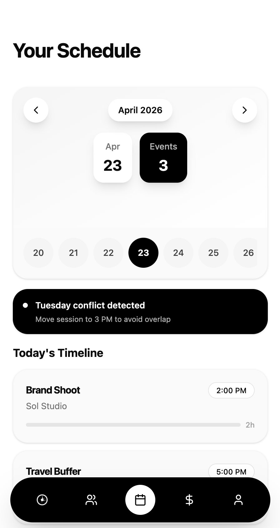 PIXEEL: Smart calendar with AI conflict detection